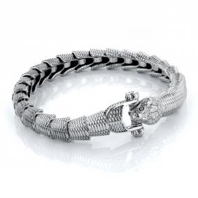 Браслет Символ года Змея из черненого серебра с болтовым замком Иордань БЦ-130 Василиск БЦ-130 Василиск фото